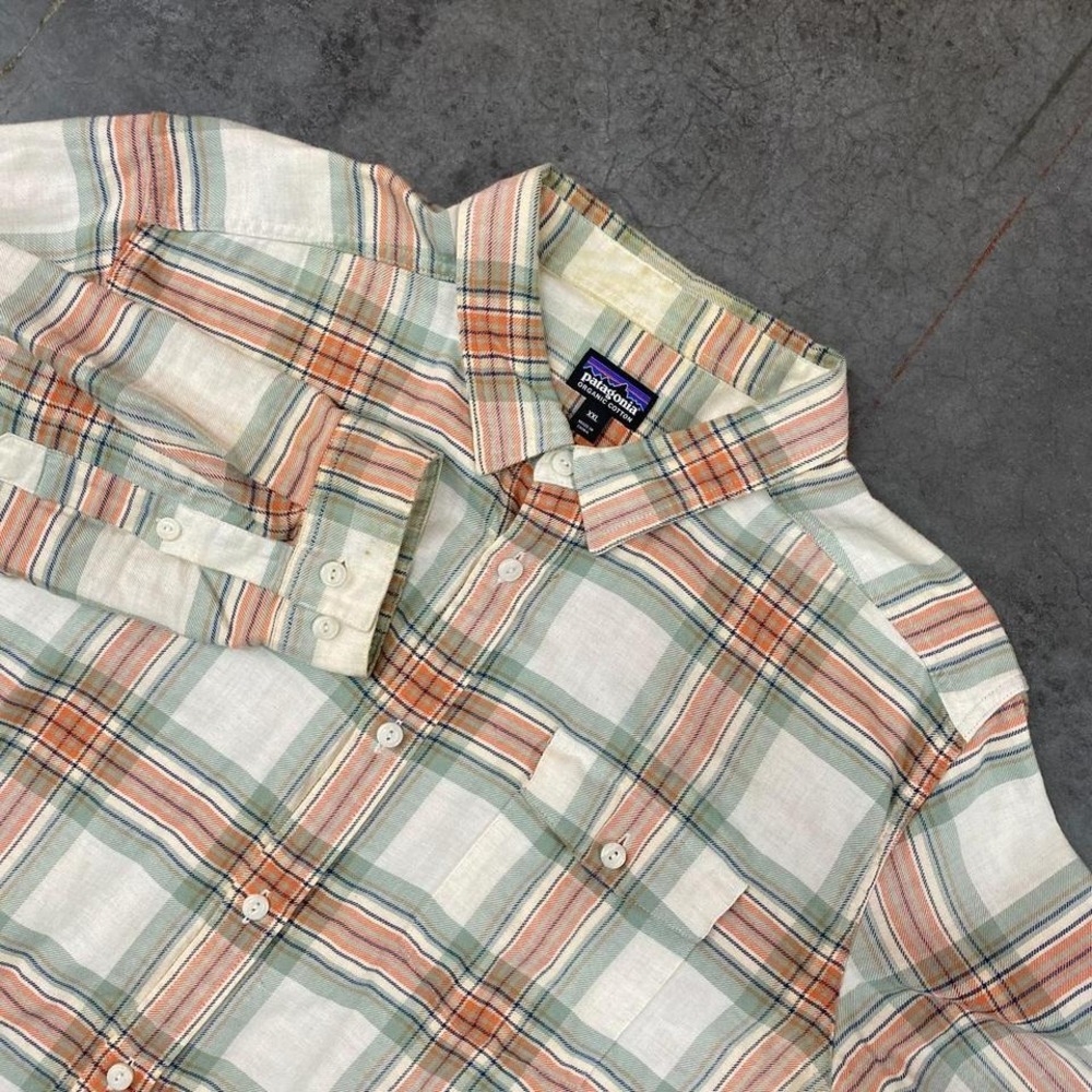 Patagonia Organic Cotton Plaid Button‎ Up Shirt Mens XXL
